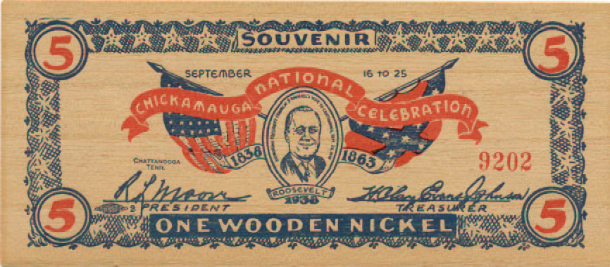 1938 Chickamauga Celebration blue with red flag